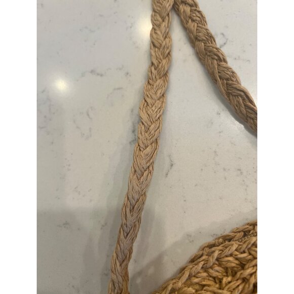 Straw Boho beach Woven Braided  Crossbody Circle Round Purse - Picture 4 of 5